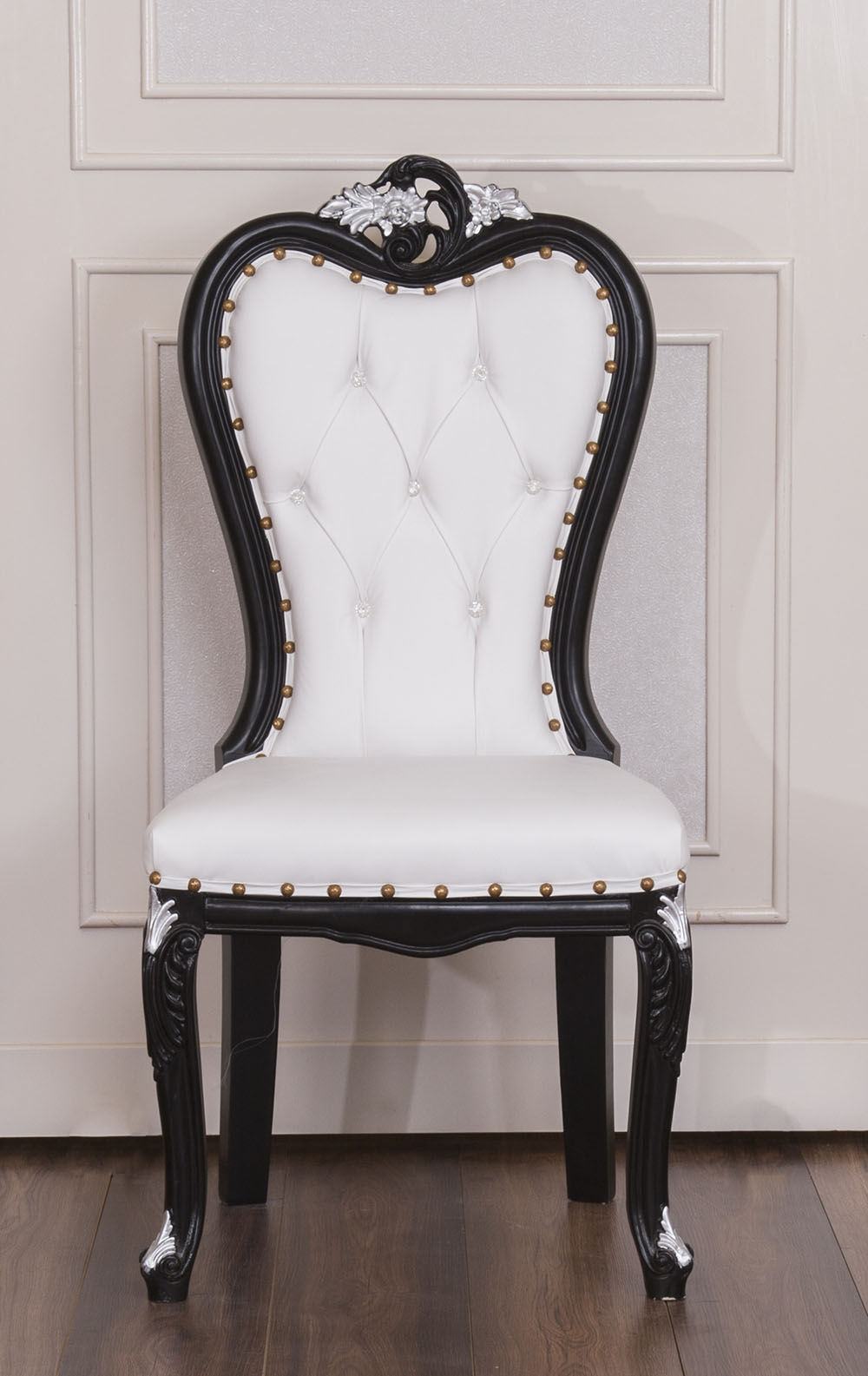 Black Wood & White Hathor Dining Chair