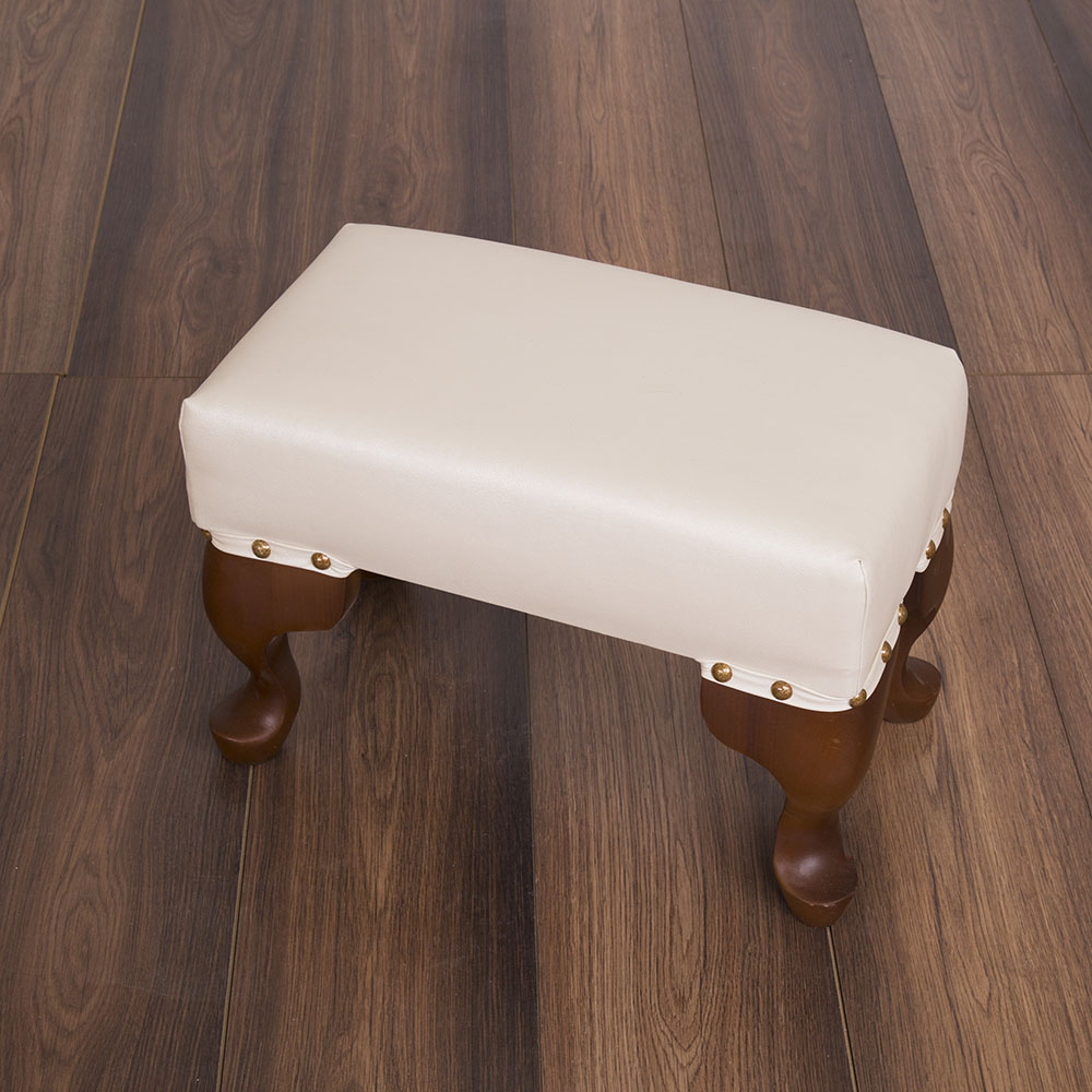 Champagne Leather Montu Footstool